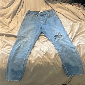 Madewell Sky Blue  Jeans with Distressed Detail